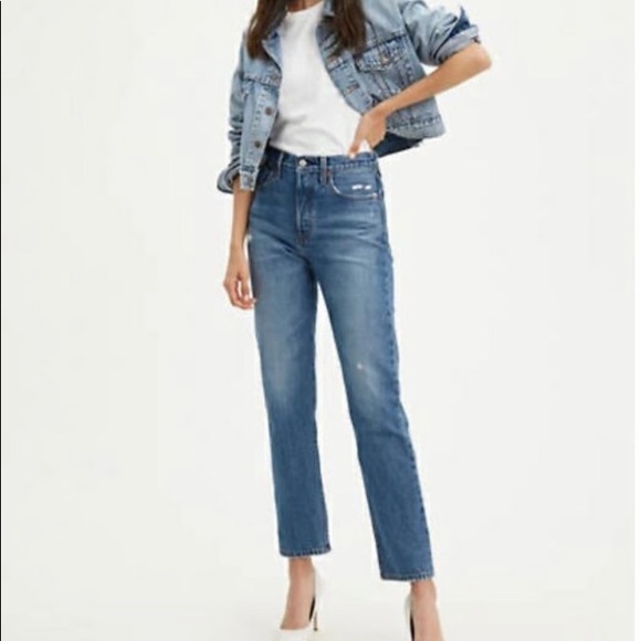 Levi’s 501 Taper Straight 90’s Distressed Button Fly High Rise 100% Cotton Jeans